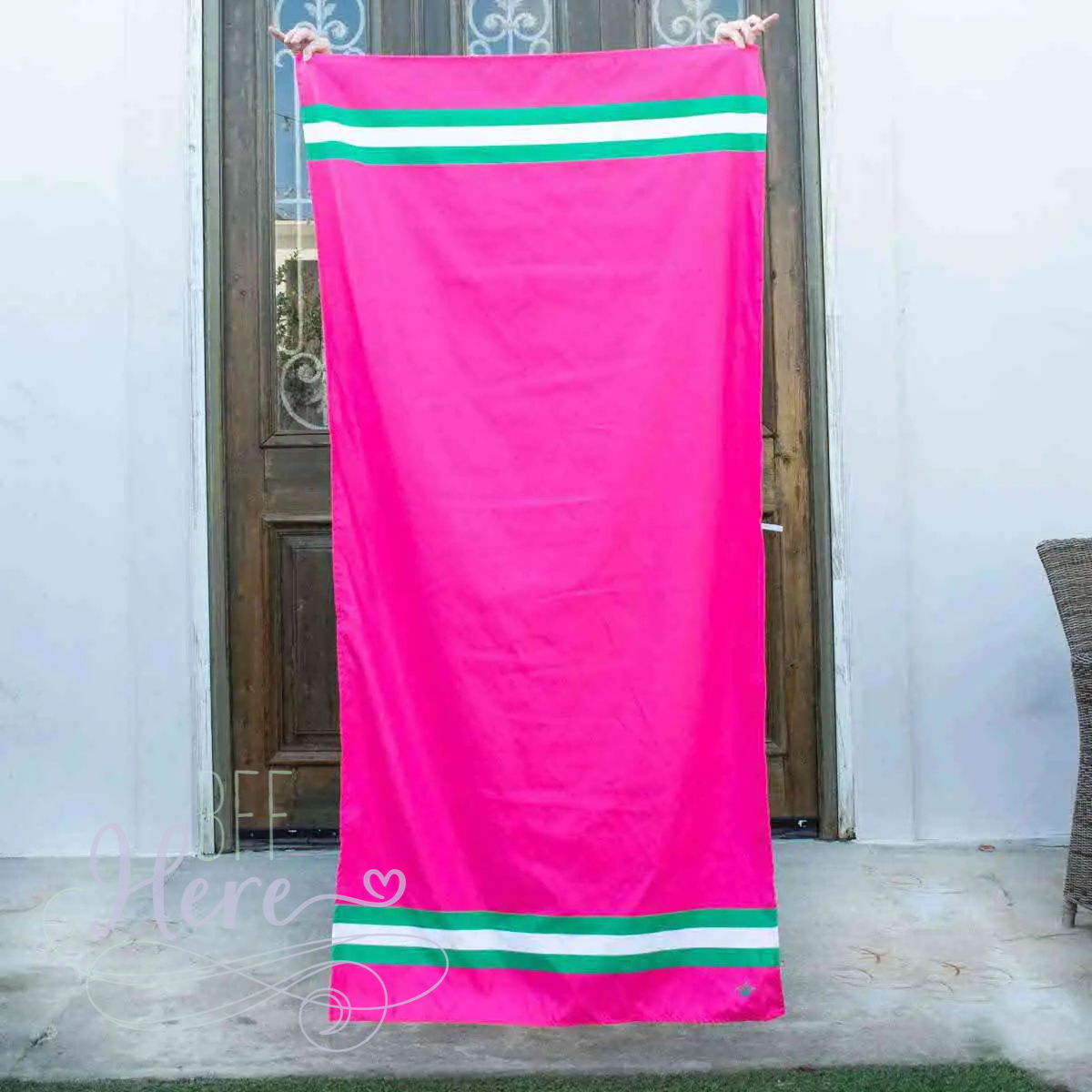 Curacao Beach Towel in Hot Pink - BFF Here