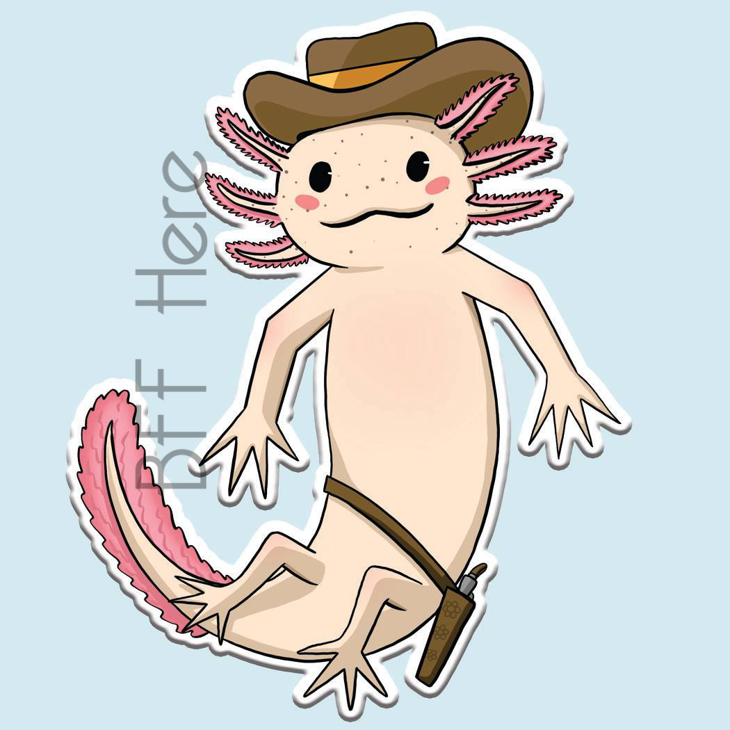 Axolotl Sticker Decal - BFF Here