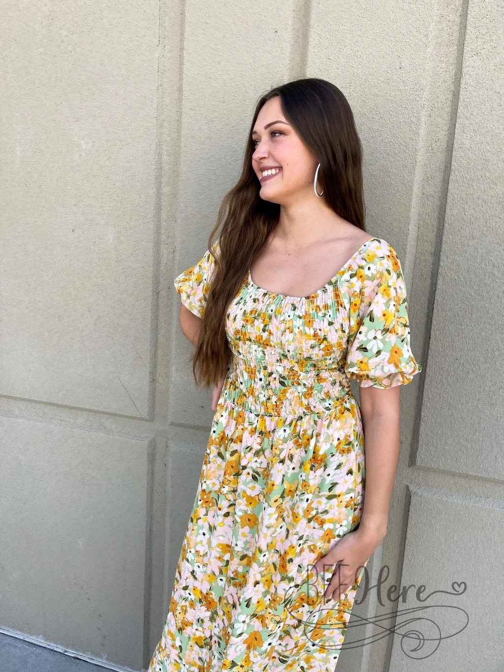 Laura Lynn Floral Smocked Dress - BFF Here