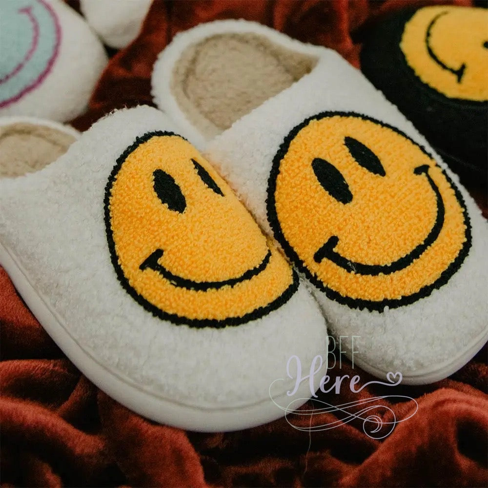 Smiley Face Slippers -- Choice of Color - BFF Here