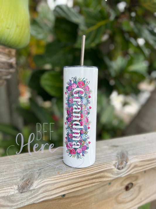 Grandma Floral Tall Travel Cup - BFF Here