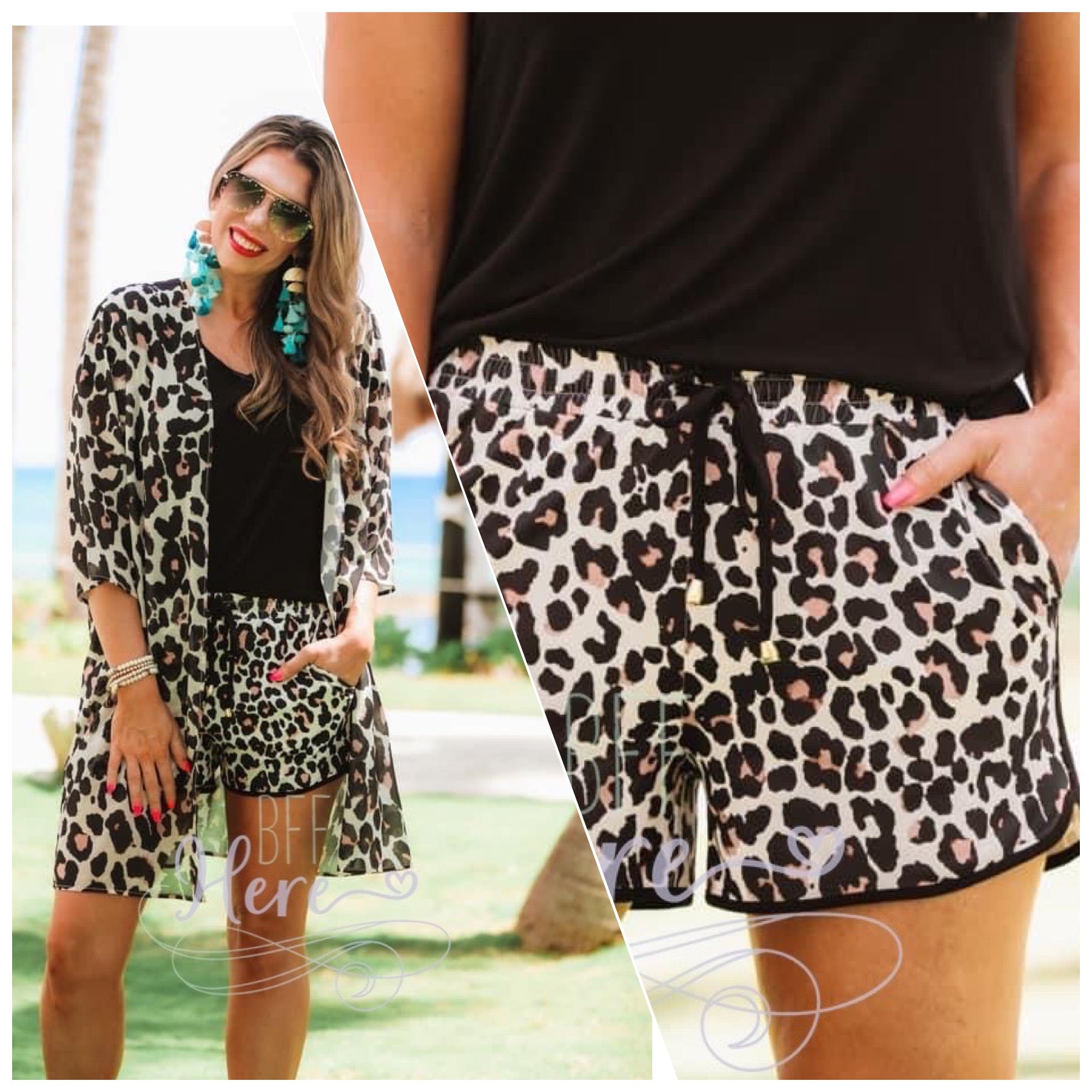 Side Hustle Leopard Kimono - BFF Here