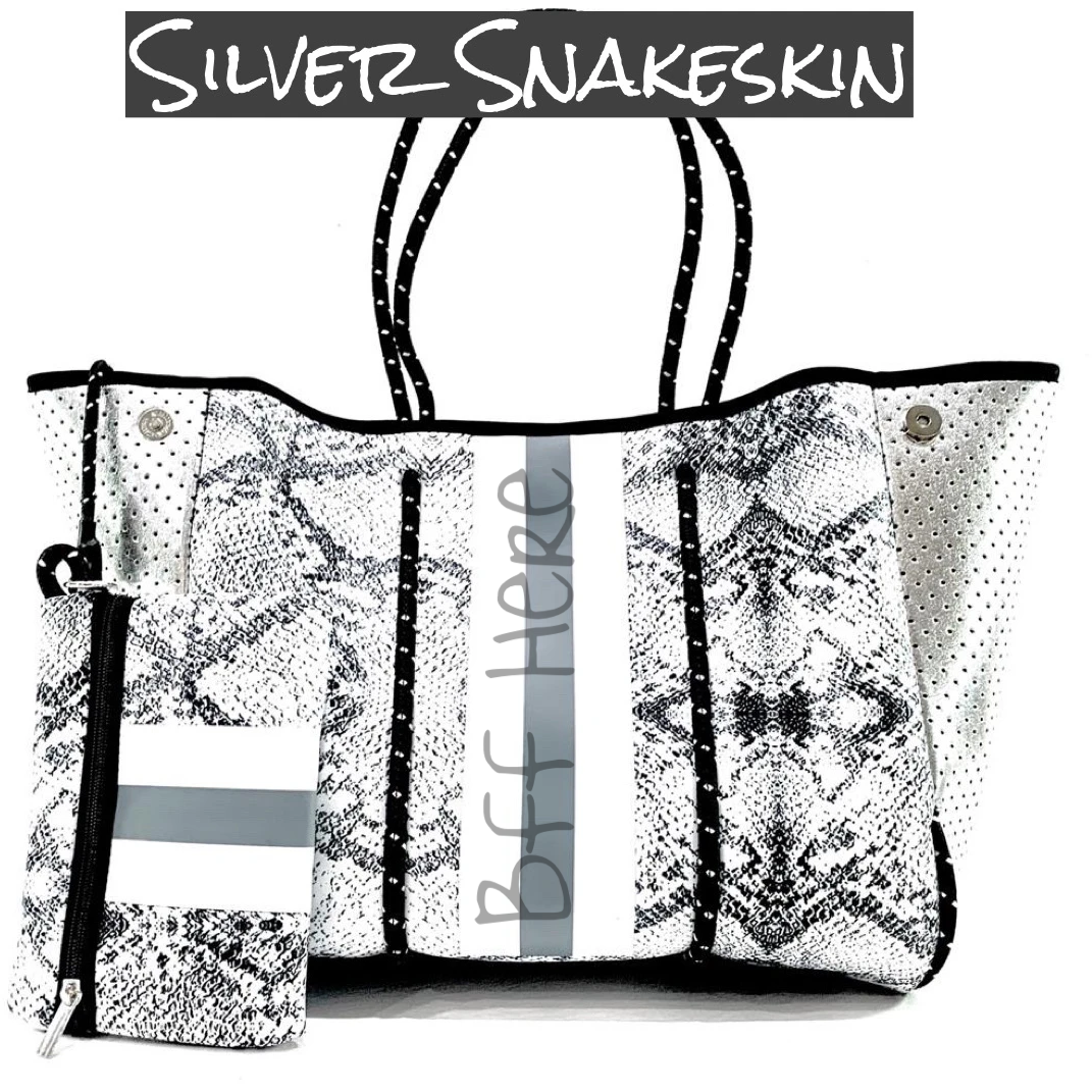 Neoprene Tote --  Snakeskin - BFF Here