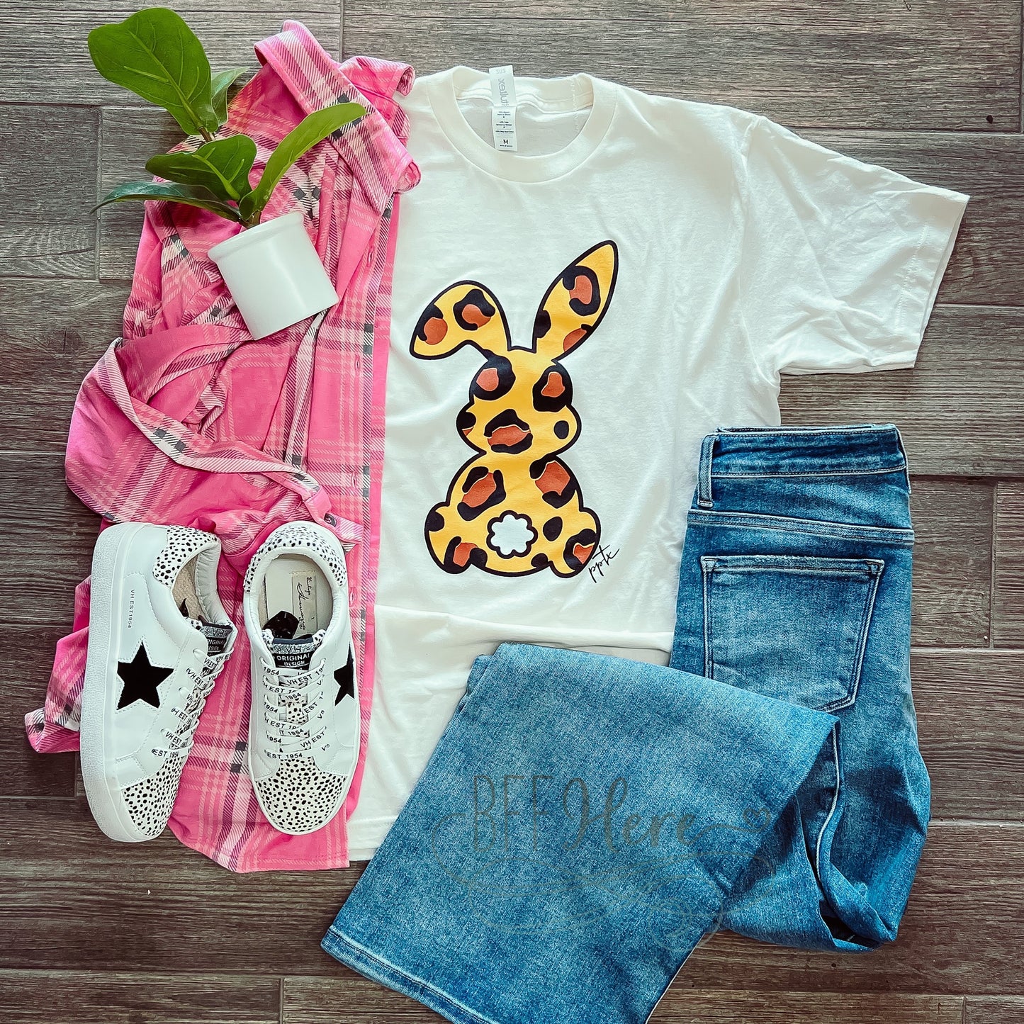 Leopard Bunny Tee — Adult - BFF Here