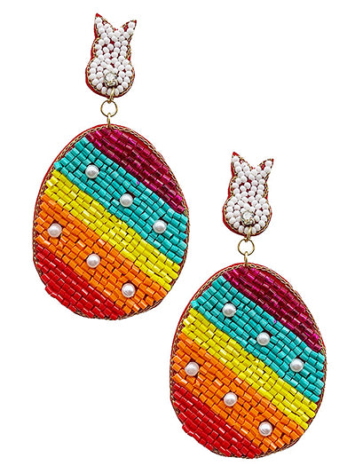 Easter Egg Hunt Seed Bead Earrings - BFF Here