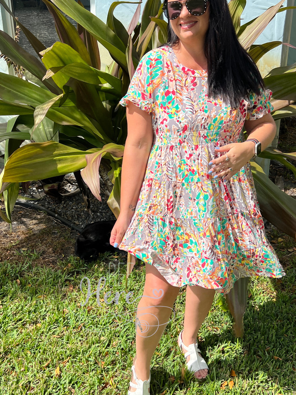 Secret Garden Floral Babydoll Dress -- Gray - BFF Here