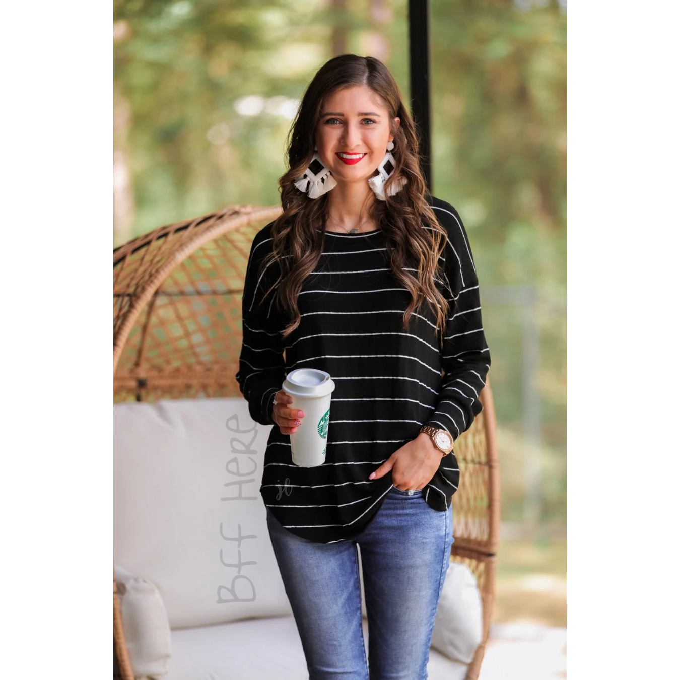 Sarah Striped Top — Choice of Color - BFF Here