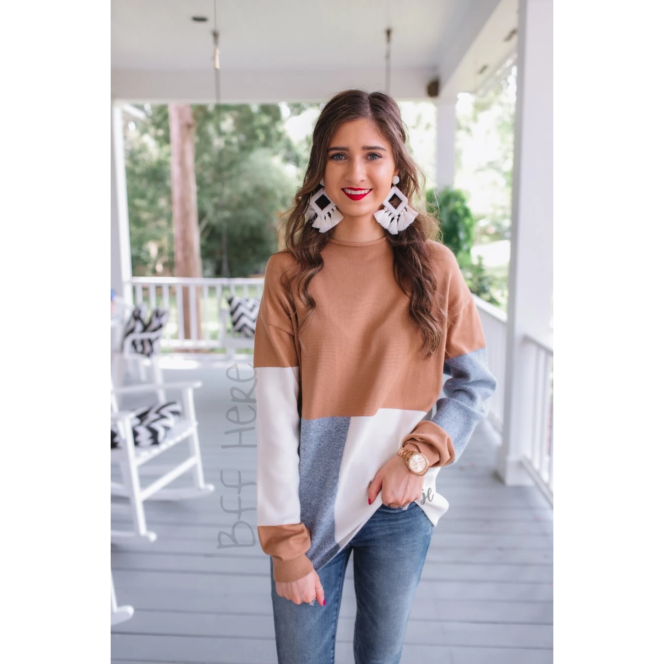 Hazel Color Block Sweater - BFF Here