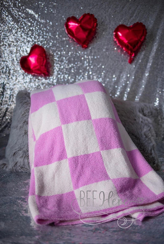 Luxe Blanket — Pink Check - BFF Here