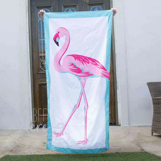 Caribbean Flamingo Beach Towel - BFF Here