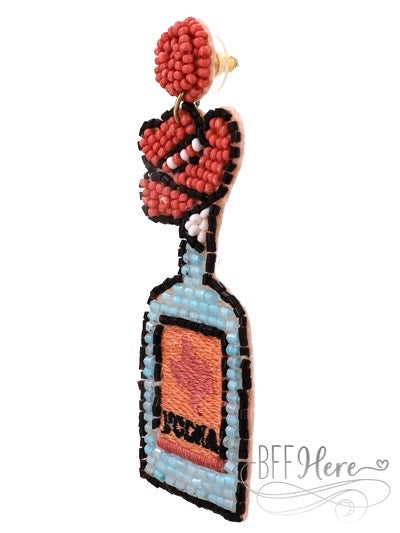 Cowboy Vodka Seed Bead  Earrings - BFF Here