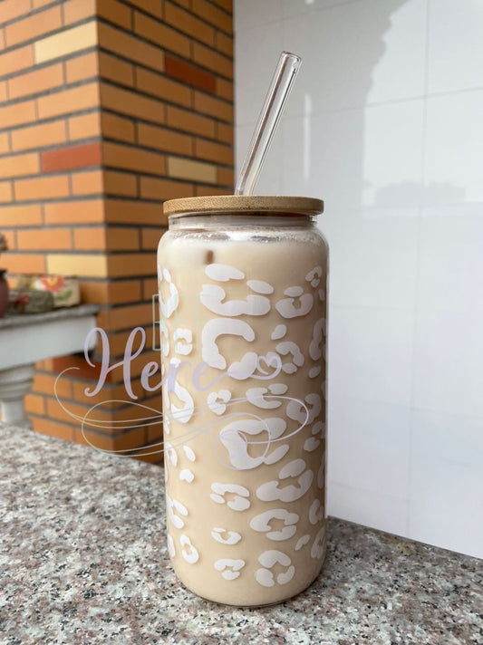 Glass Tumbler — White Leopard - BFF Here