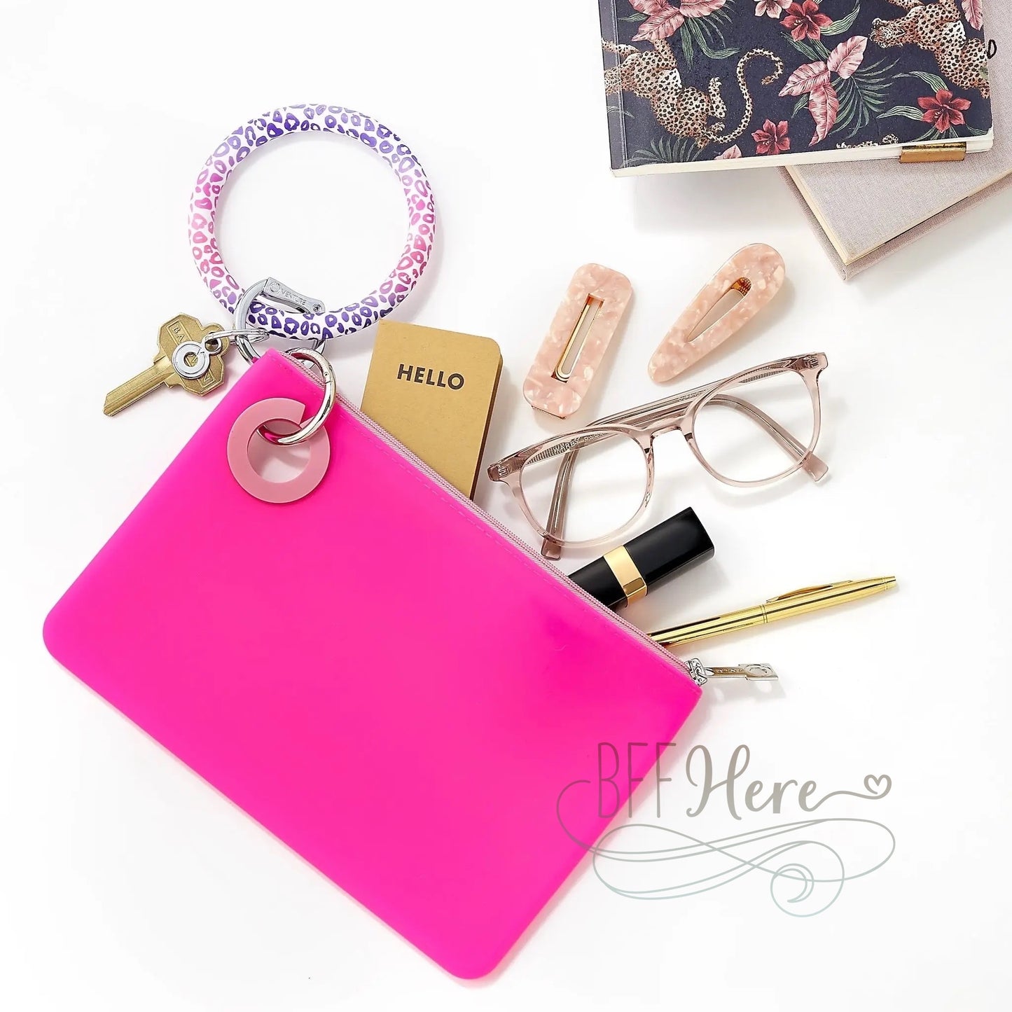 Pink Cheetah - Silicone Big O-Key Ring  by Oventure - BFF Here