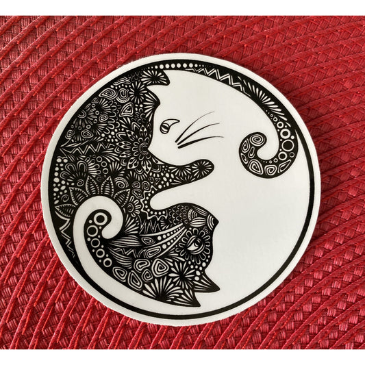 Ying Yang Cat Sticker - BFF Here