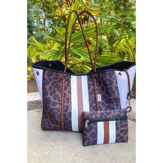 Neoprene Tote -- Brown Leopard - BFF Here