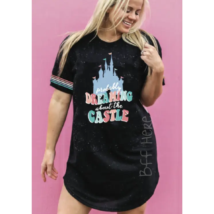 Dreaming About the Castle (Black Fleck) Sleep Shirt - BFF Here