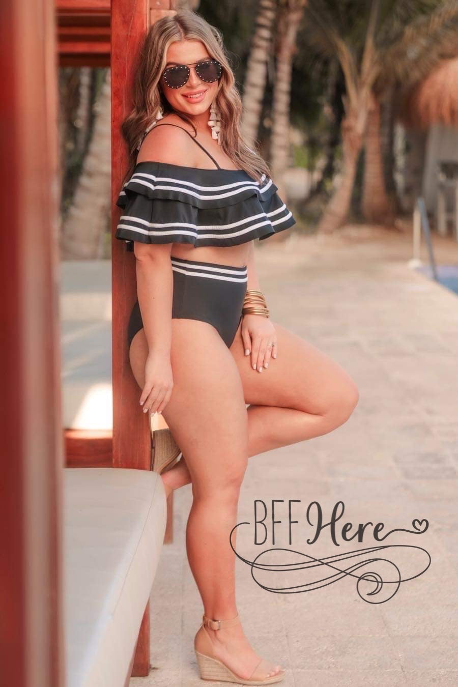 PREORDER—Soaking Up The Sun Ruffle  Swimsuit - BFF Here