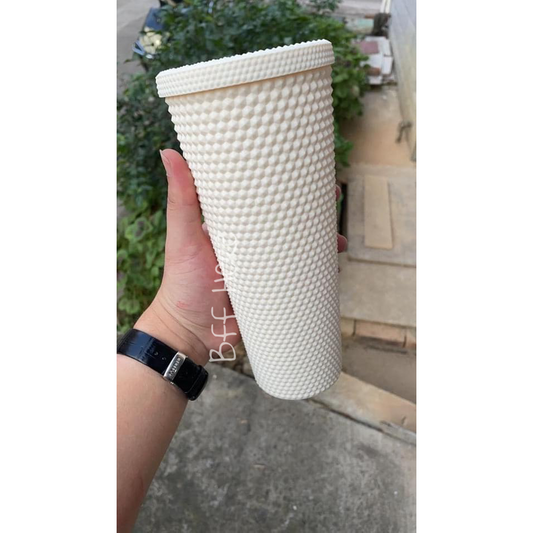 Studded Tumbler — Ivory Matte - BFF Here