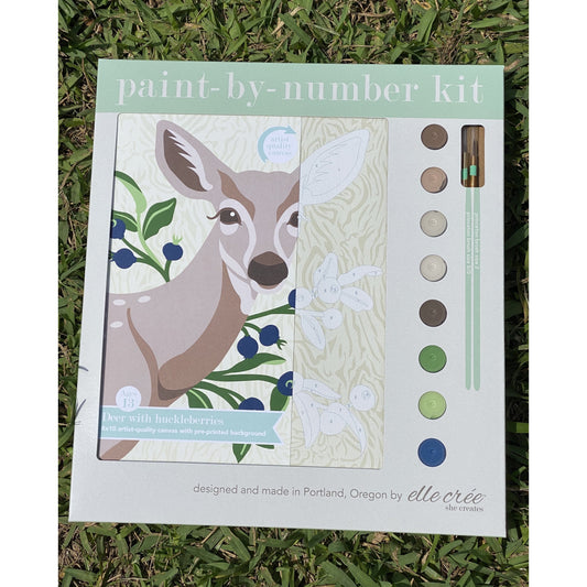 Deer with Huckleberries Paint-by-Number Kit - BFF Here