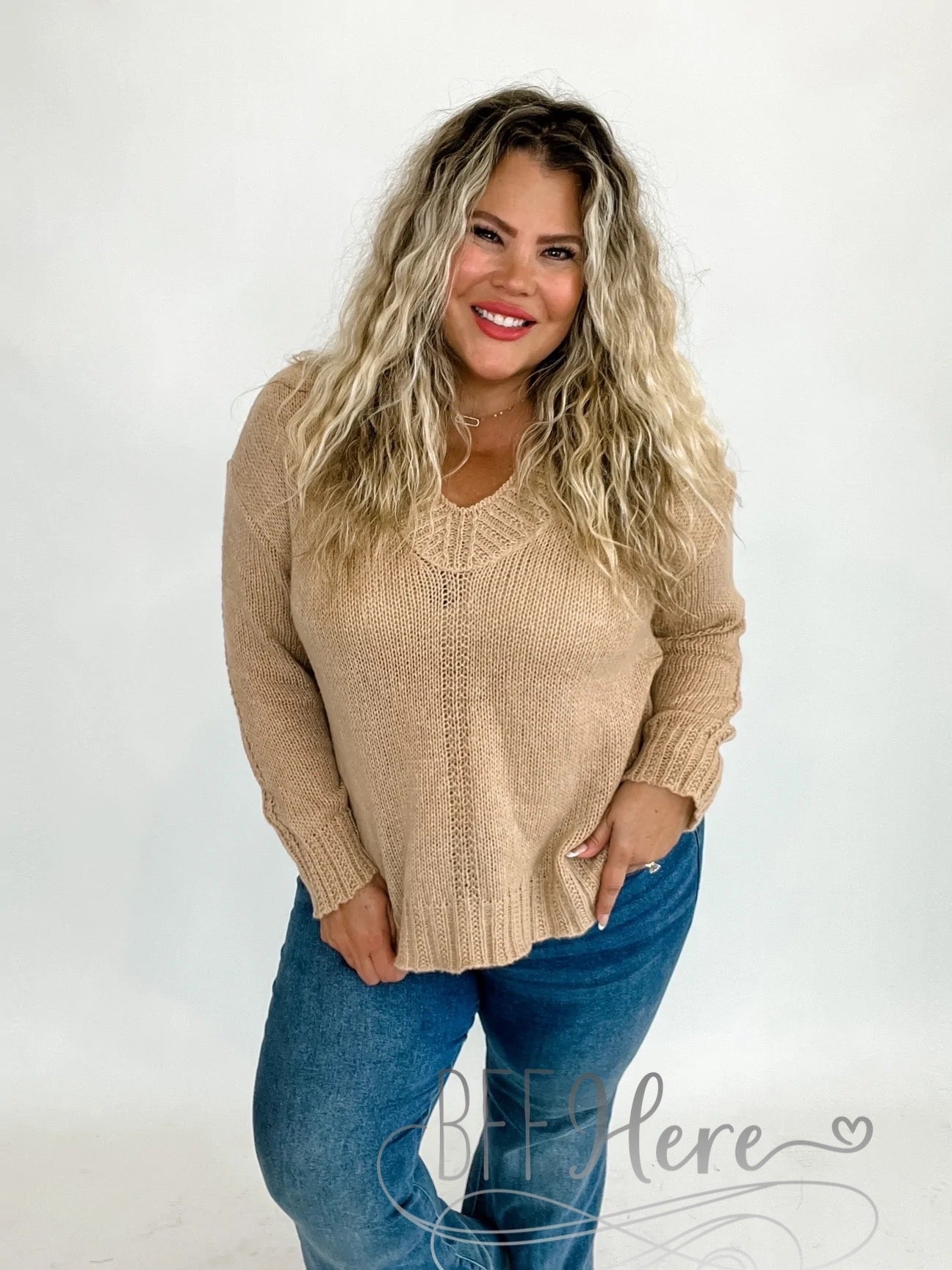 Very Impressed V-Sweater - BFF Here