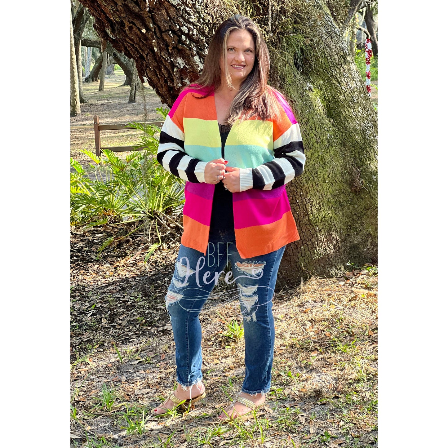 Over The Rainbow Color Block Cardigan - BFF Here