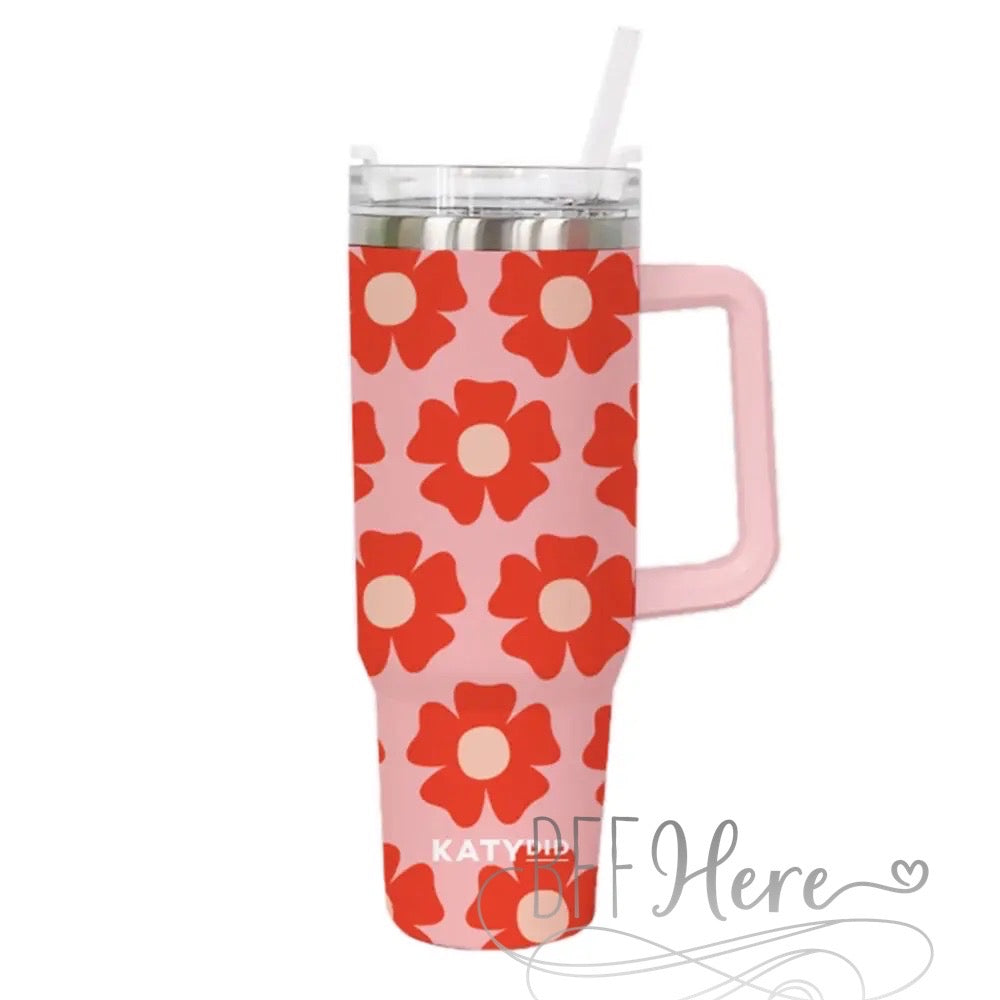 PREORDER-40 oz. Flower Power Travel Tumbler - BFF Here