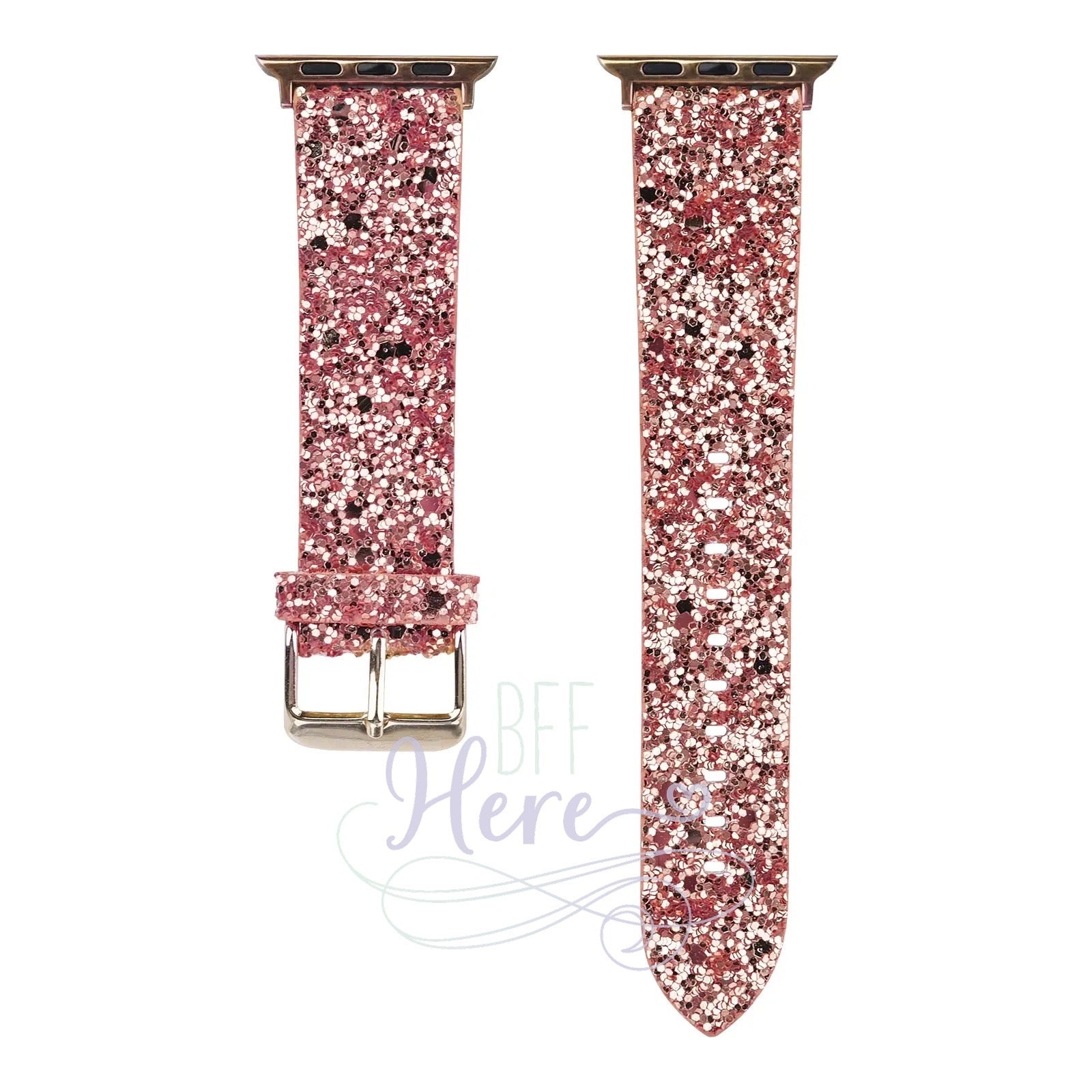 Shiny Glitter Leather Apple Watch Bands -- Choice of Color - BFF Here