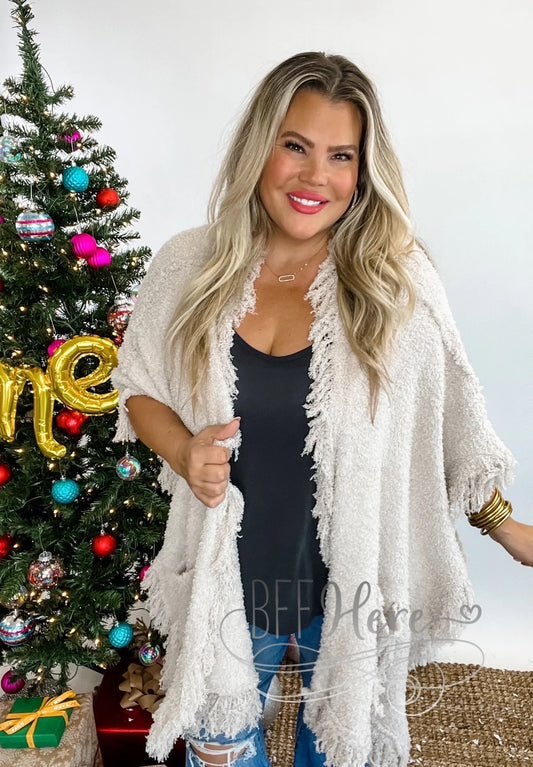 PREORDER-Angel Fringe Shawl - BFF Here