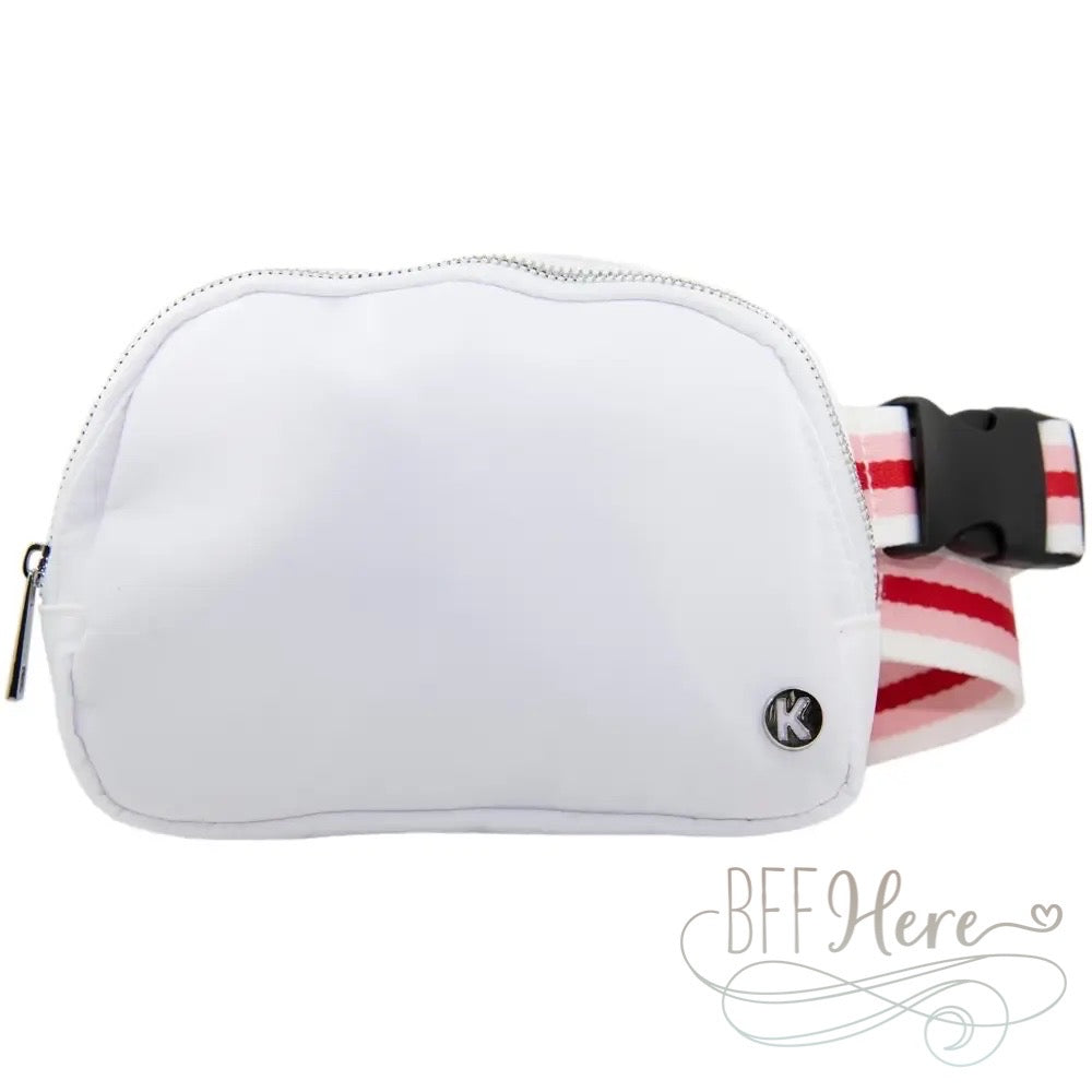 Yvonne Belt Bag with Striped Strap — Choice of Color - BFF Here