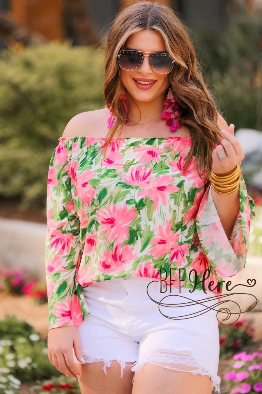 Raelynn Floral Off The Shoulder Top - BFF Here