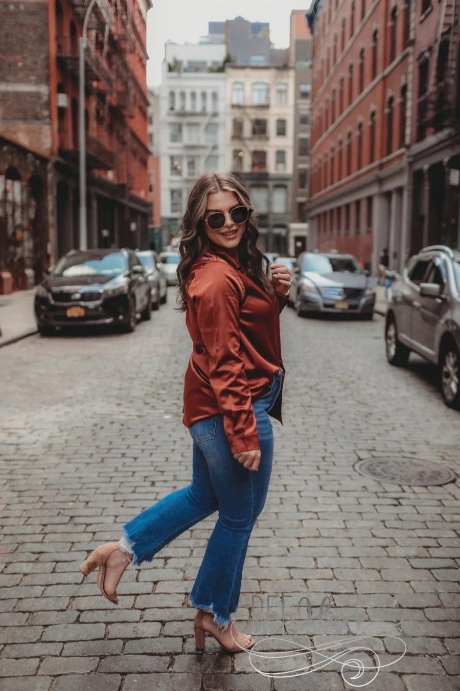 PREORDER-Boss Babe Button Up Top — Rust - BFF Here