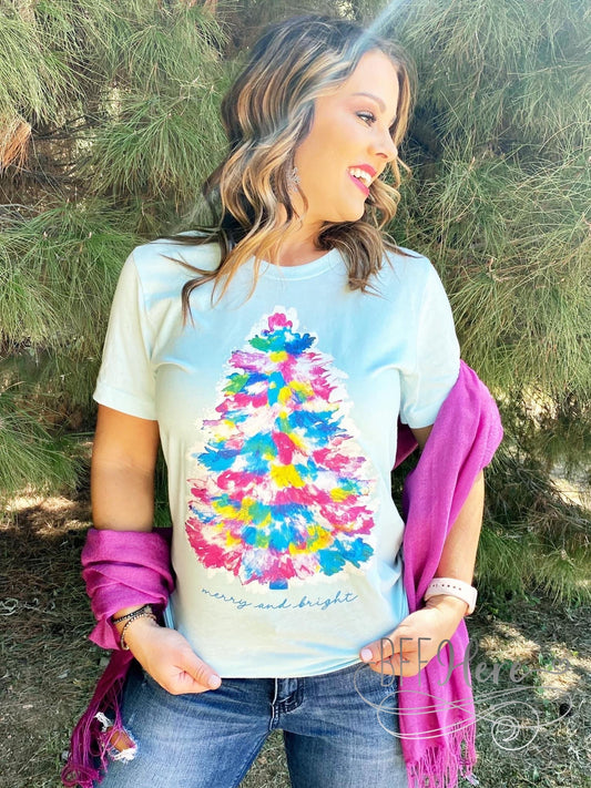 PREORDER—Merry & Bright Christmas Shirt - BFF Here