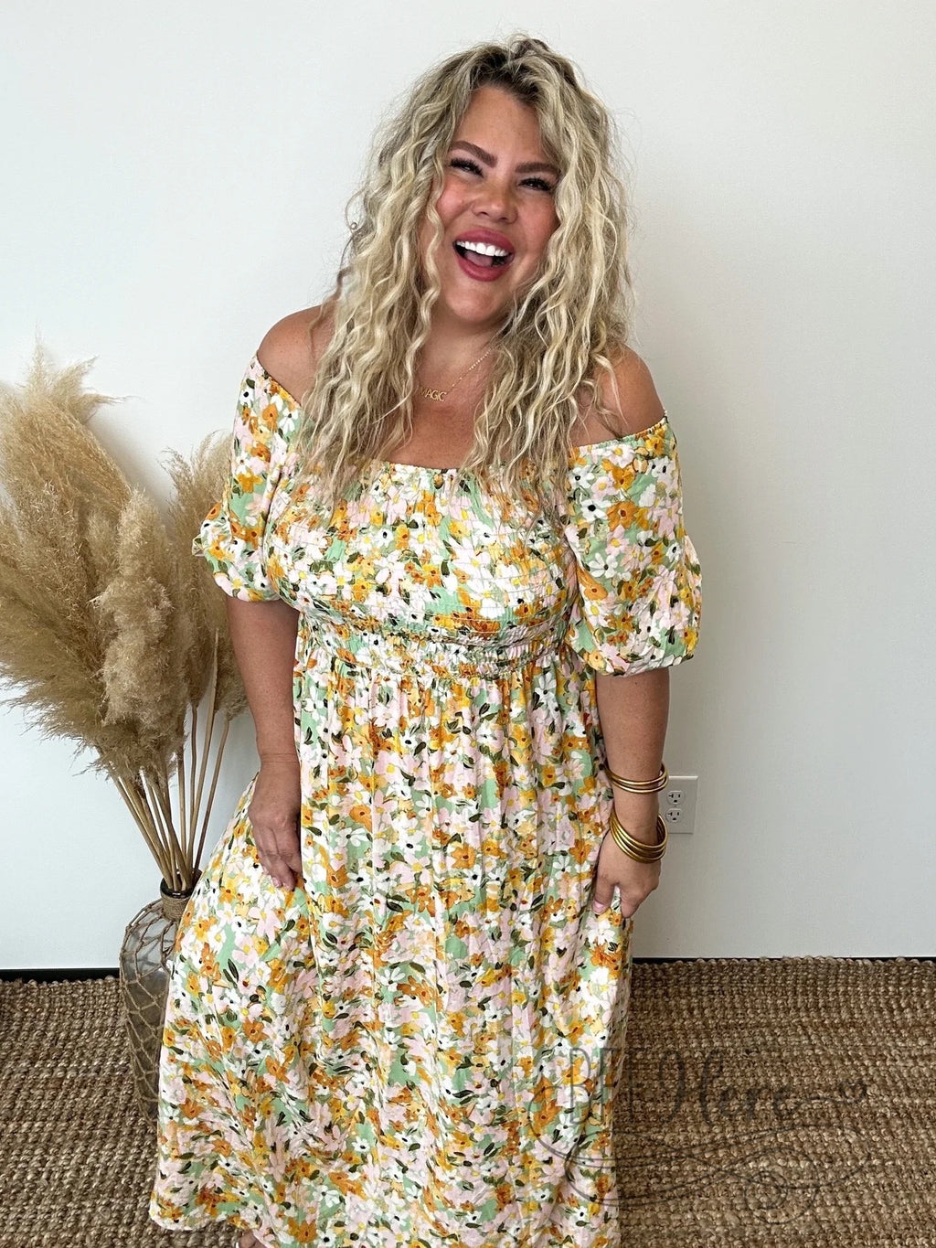 Laura Lynn Floral Smocked Dress - BFF Here