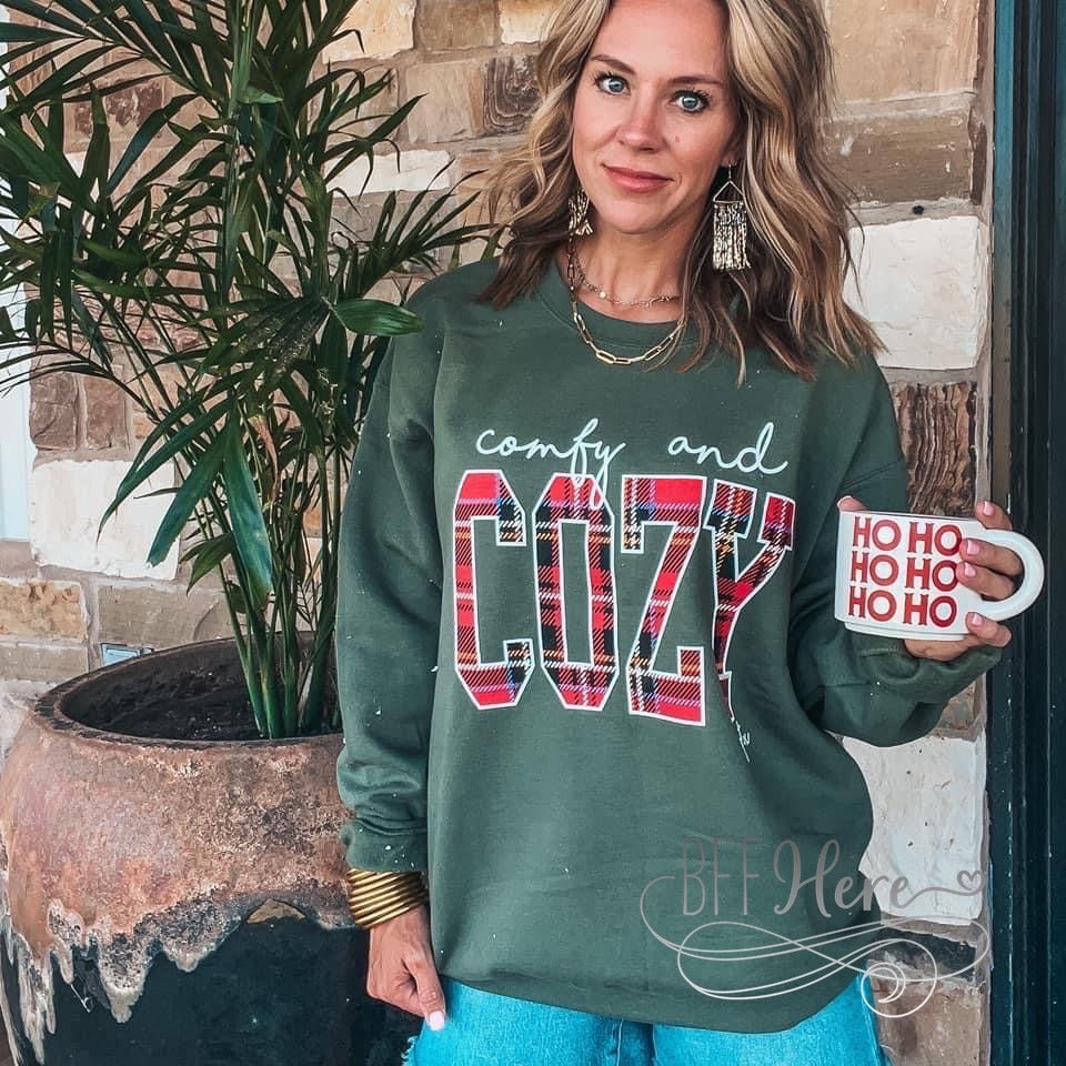 Comfy & Cozy Plaid Sweatshirt - BFF Here