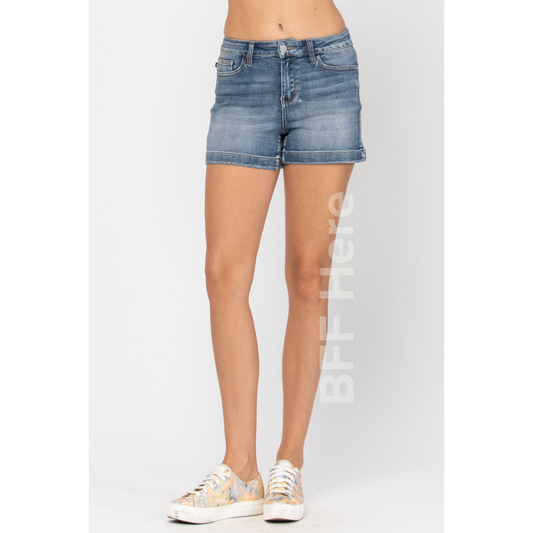 High Waisted Hem Shorts by Judy Blue - BFF Here