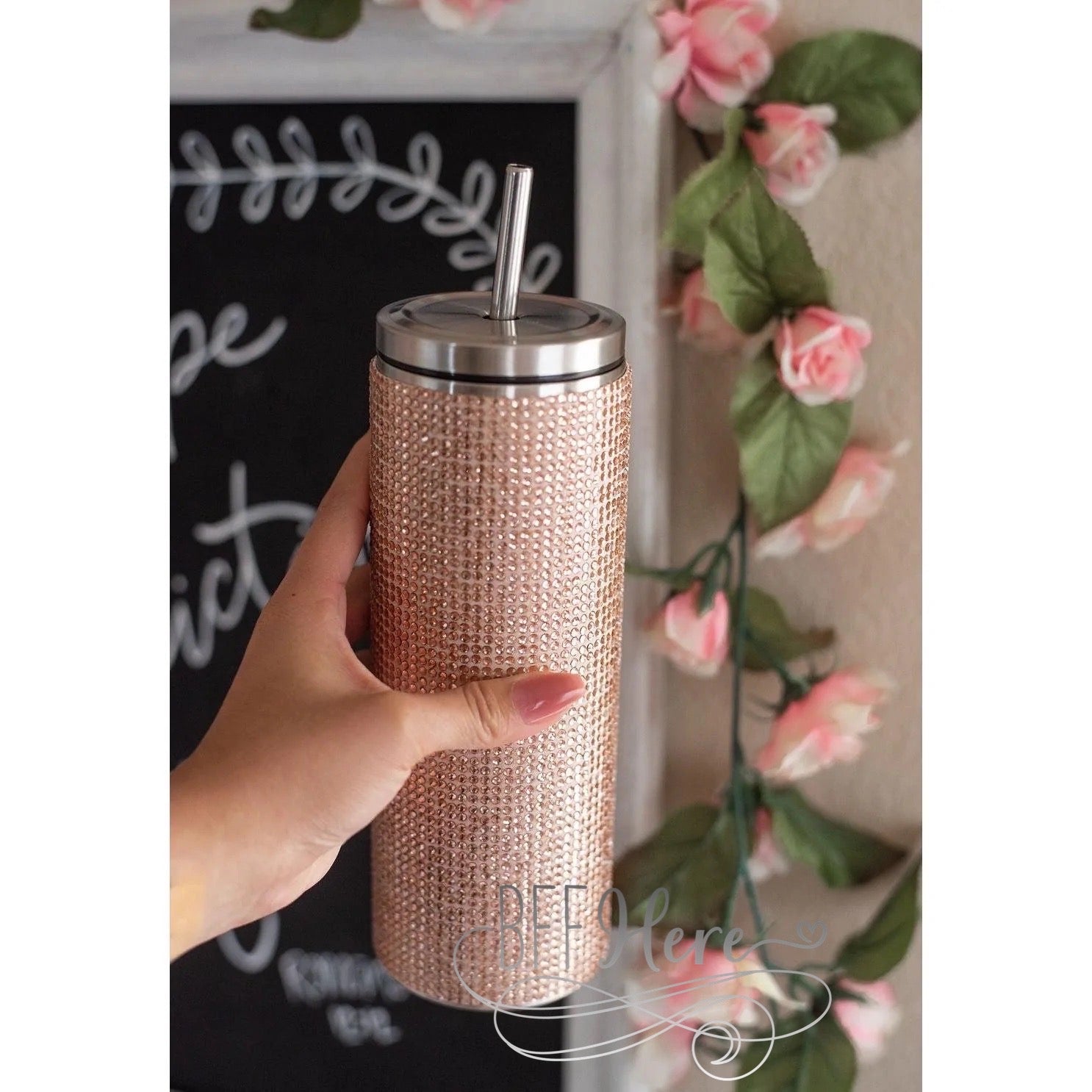 Luxury Rhinestone Tumbler — Choice of Color - BFF Here