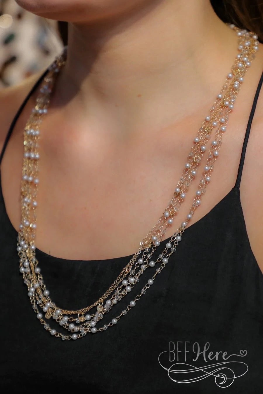 Girls Love Pearls Layered Necklace - BFF Here