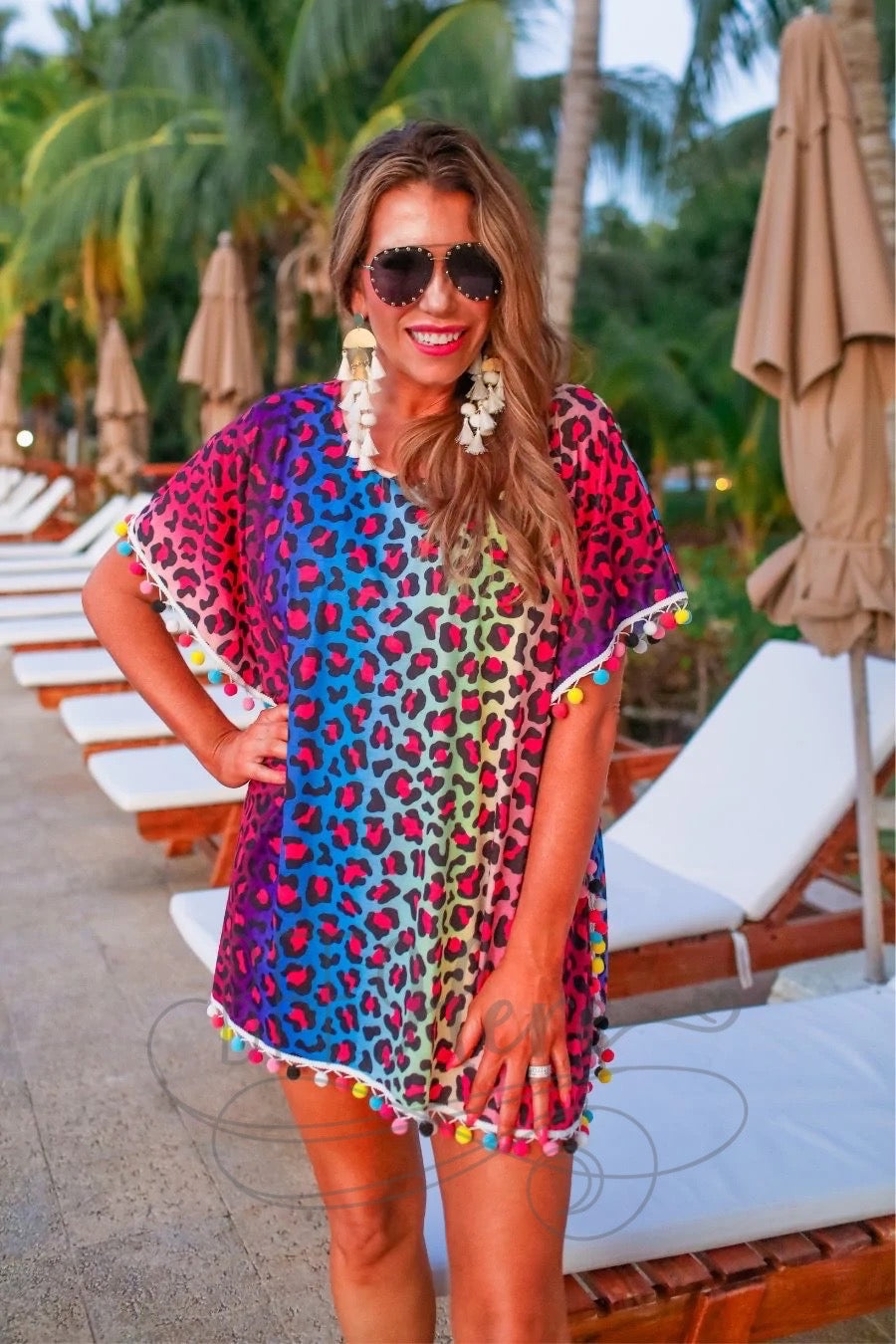 Vacay Mode Pom Pom Coverup - Choice of Color - BFF Here