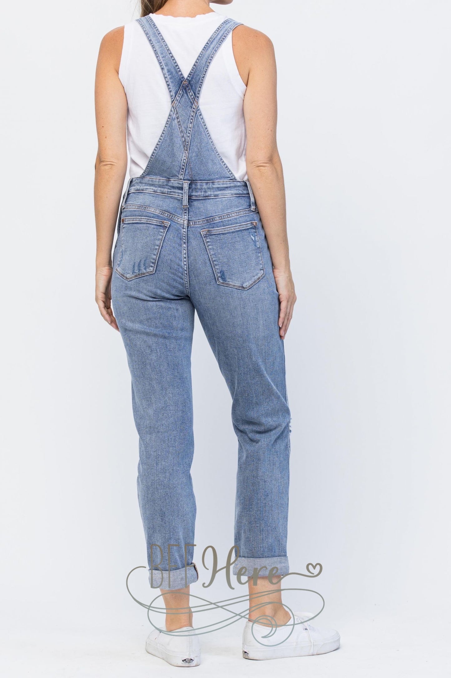 Jen Distressed Overalls by Judy Blue - BFF Here