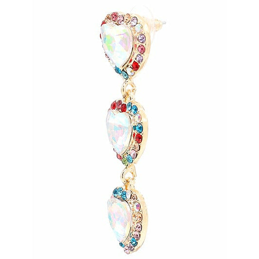 Triple Tiered Heart Earrings - BFF Here