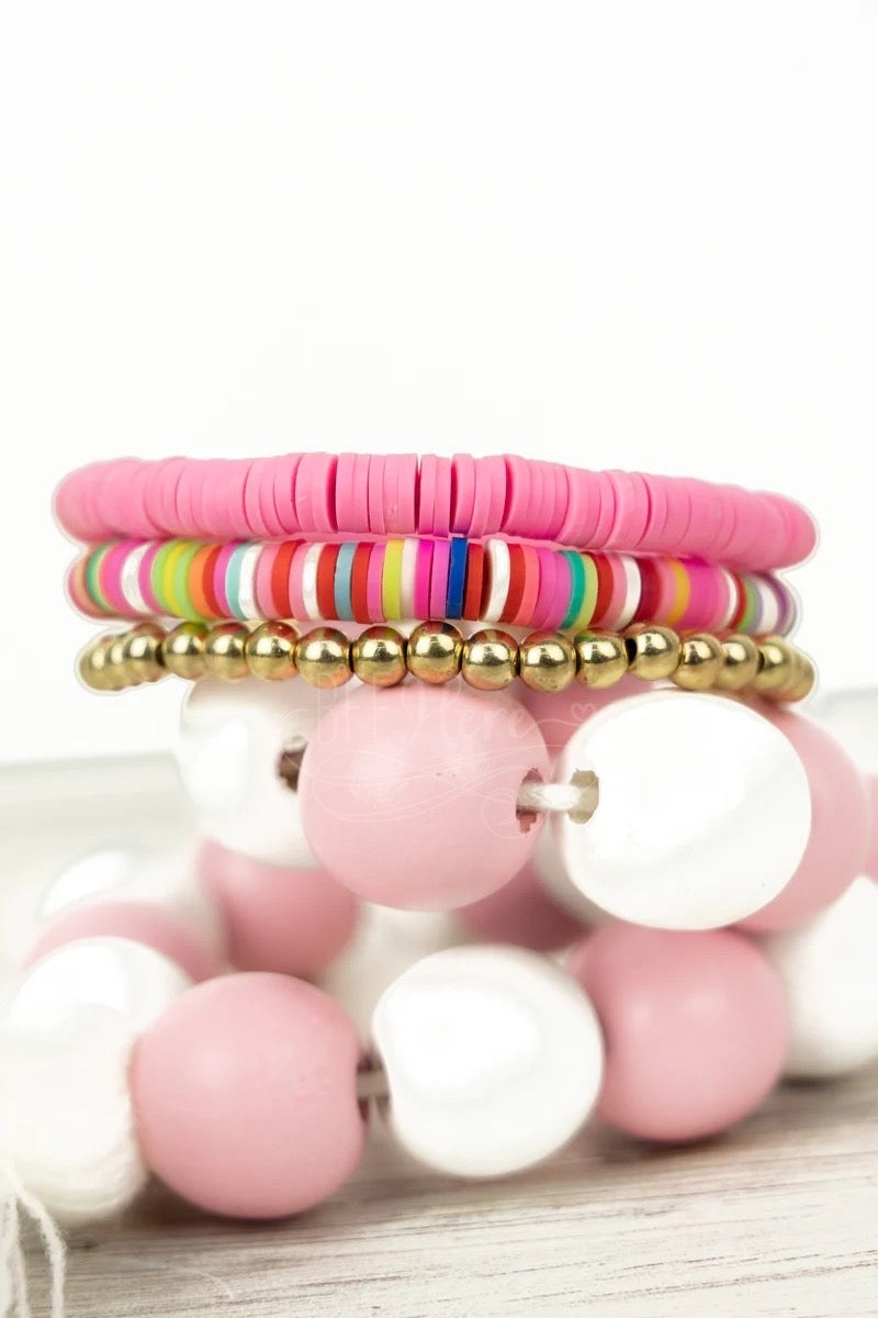 Key Largo Bracelet Set — Pink Rainbow - BFF Here