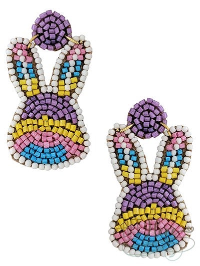 Pastel Bunny Seed Bead Earrings - BFF Here