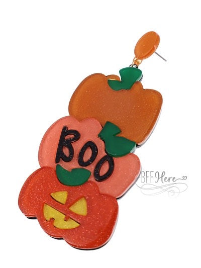 Stacked Pumpkin Earrings - BFF Here