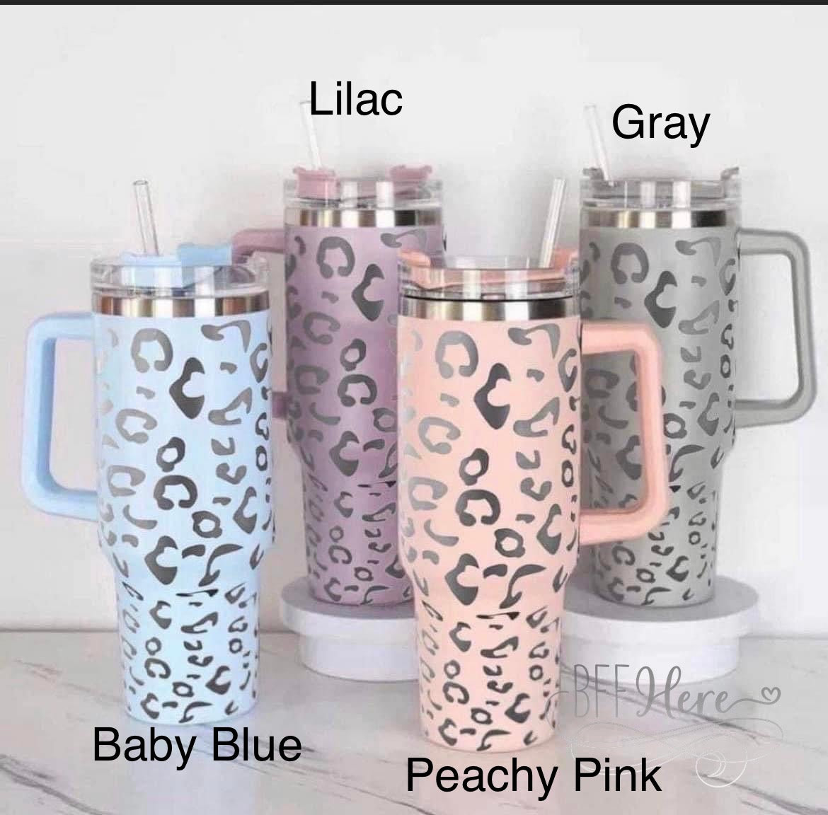 PREORDER-40 oz. Leopard Hydrating Tumbler — Choice of Color - BFF Here