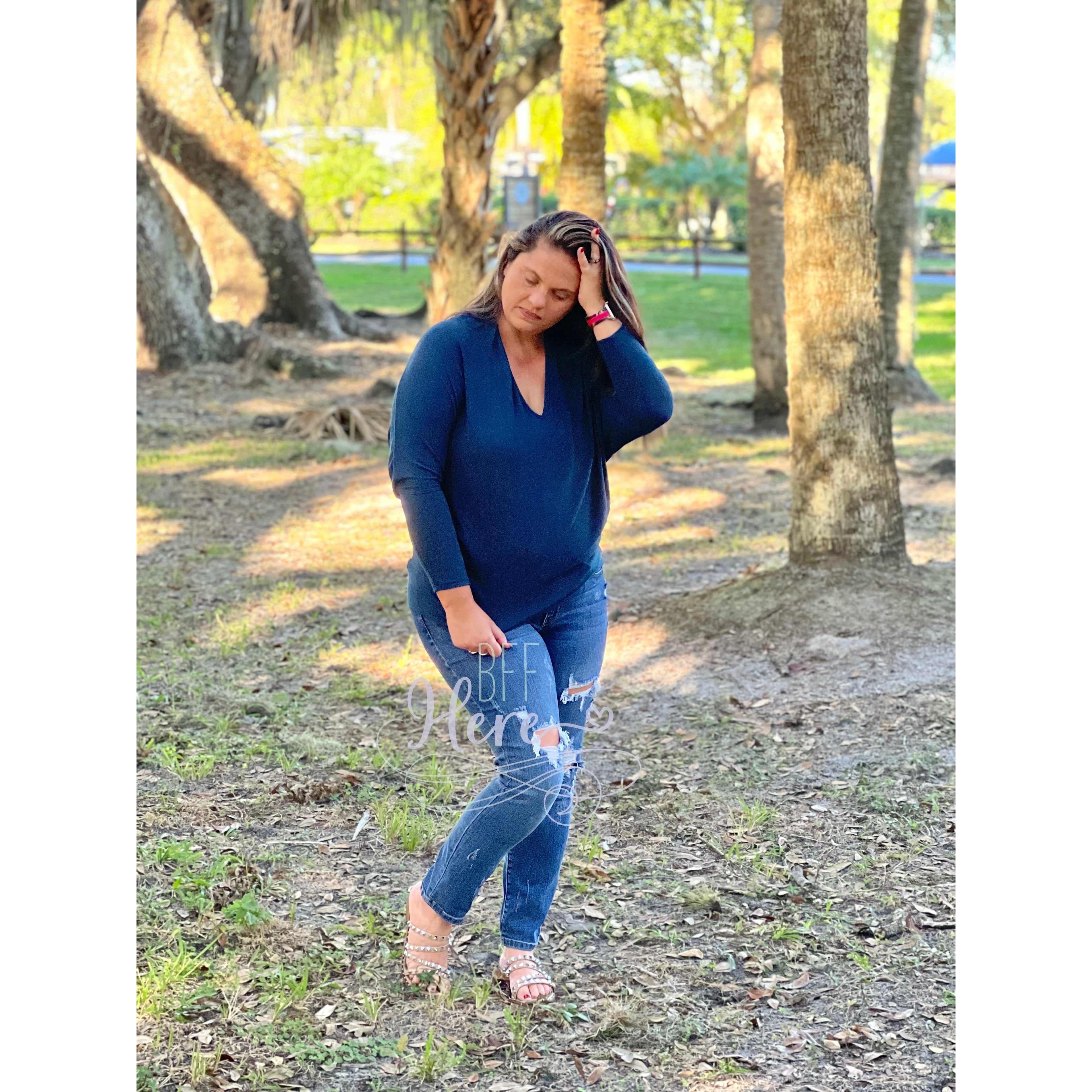 Melanie Dolman Top -- Teal - BFF Here