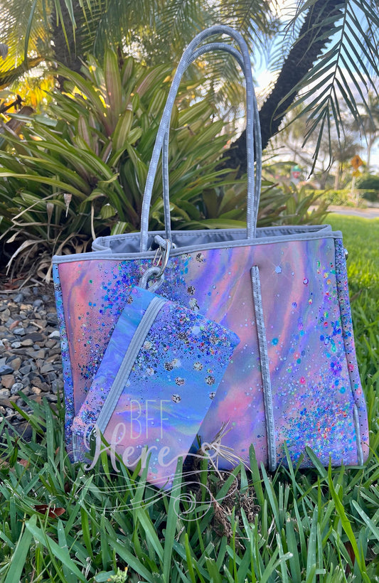 Neoprene Tote -- Galaxy Confetti - BFF Here