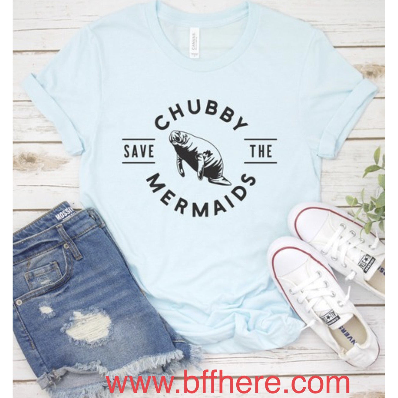 Save The Chubby Mermaids Graphic Tee - BFF Here