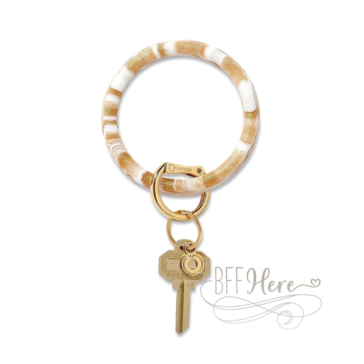 Gold Rush Marble - Silicone Big O-Key Ring  by Oventure - BFF Here