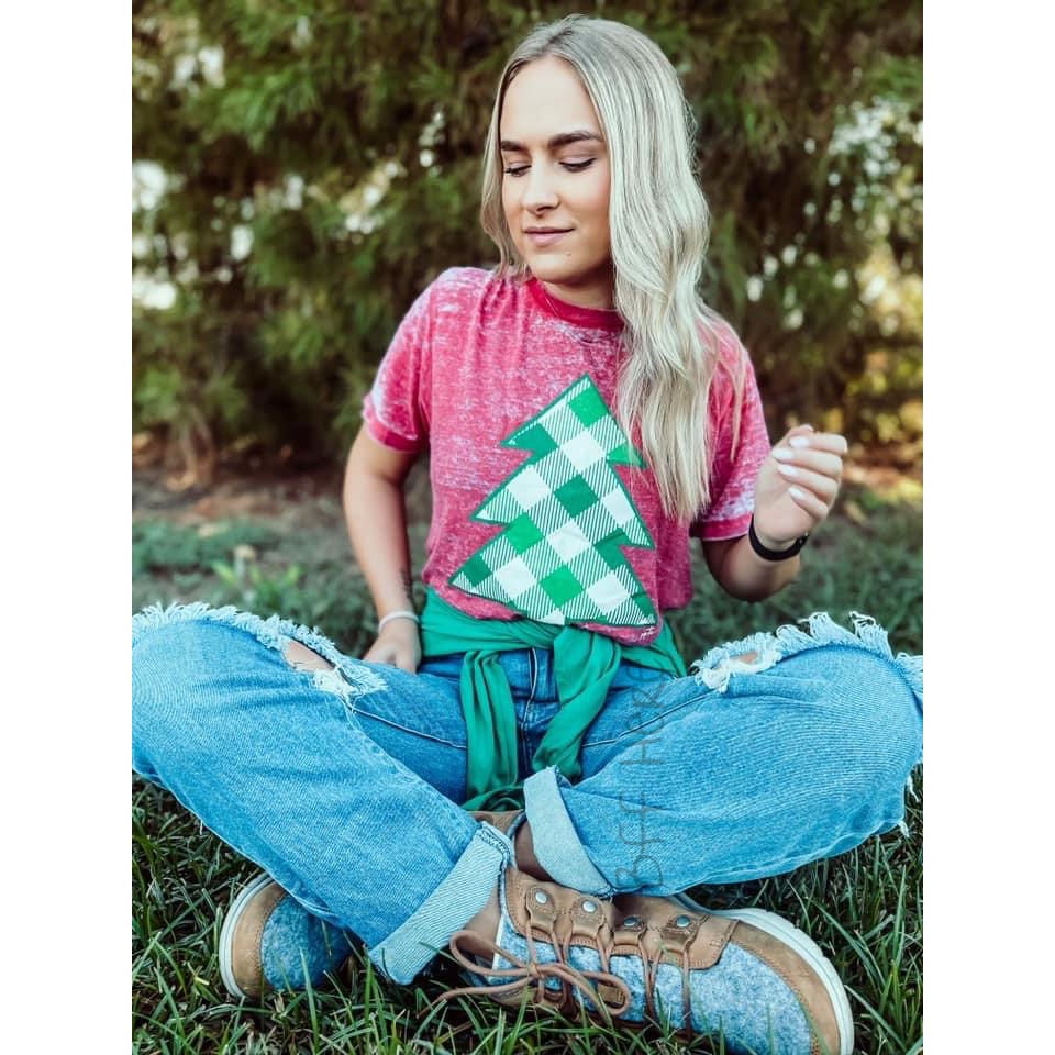 Plaid Christmas Tree T-Shirt - BFF Here