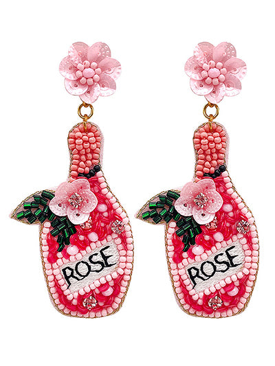 Rose Wine Seed Bead Earrings - BFF Here